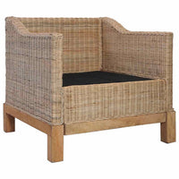 Set di Divani 3 pz con Cuscini in Rattan Naturale 278616