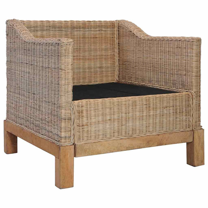 Set di Divani 3 pz con Cuscini in Rattan Naturale 278616