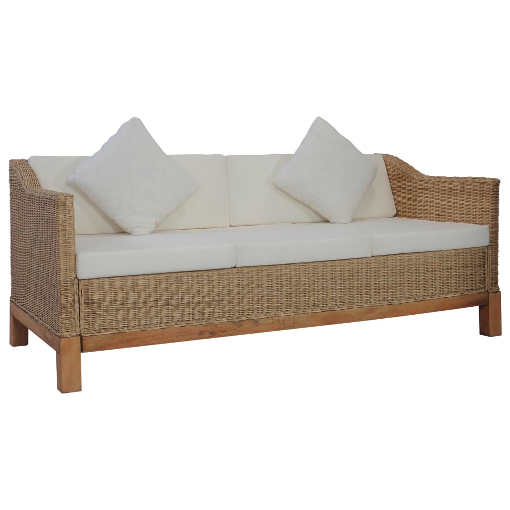 Set divano 2 pezzi con cuscini in rattan naturale 02_0020261