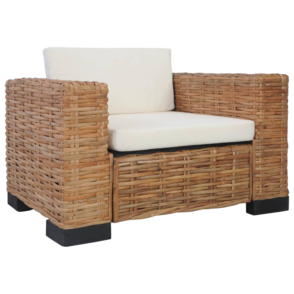 Set Divani 2 pz con Cuscini in Rattan Naturale   cod mxl 12720