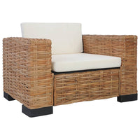 Set Divani 3 pz con Cuscini in Rattan Naturale 278624
