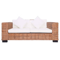 Set Divani 3 pz con Cuscini in Rattan Naturale 278624
