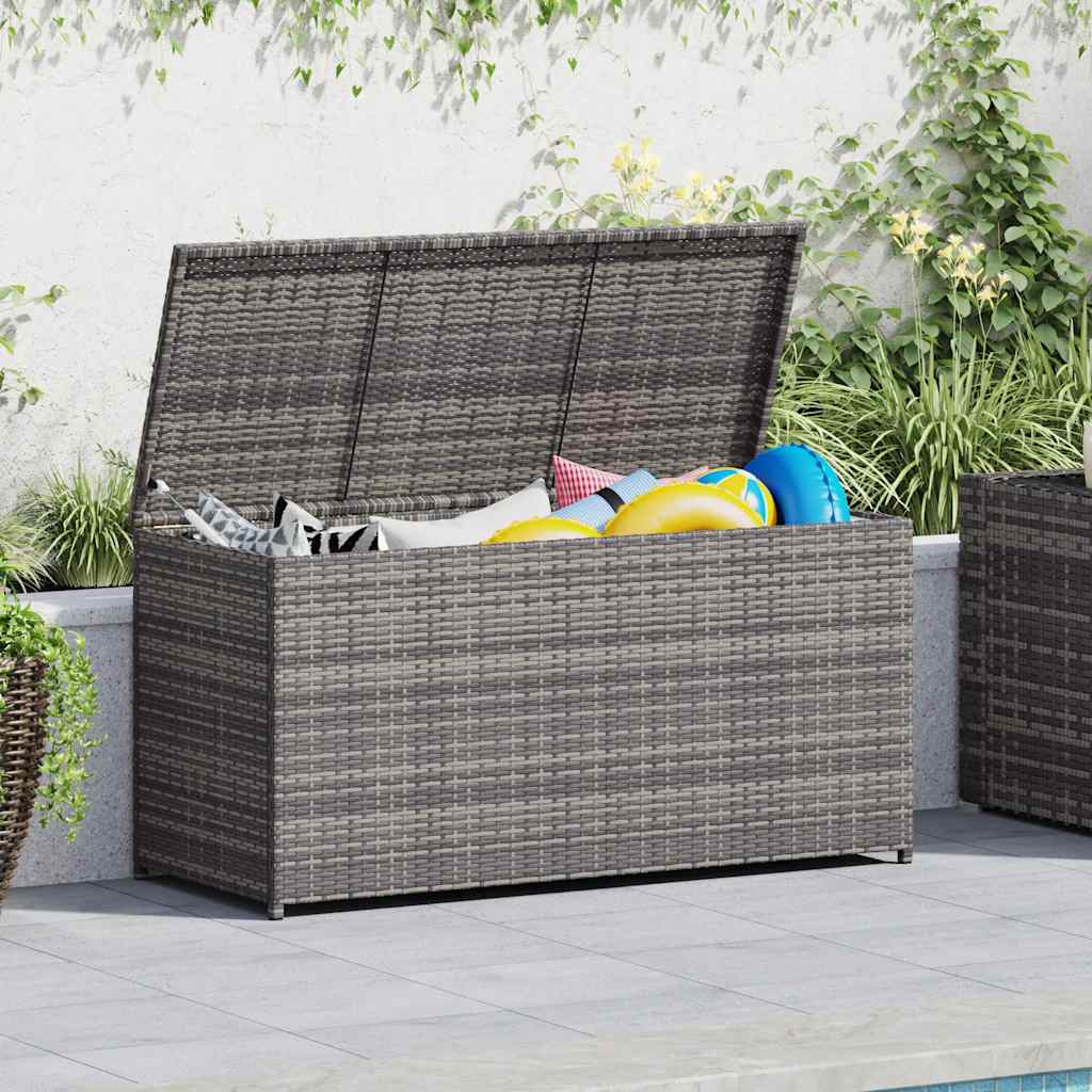 Baule da Giardino Grigio 120x50x60 cm in Polyrattan 46460