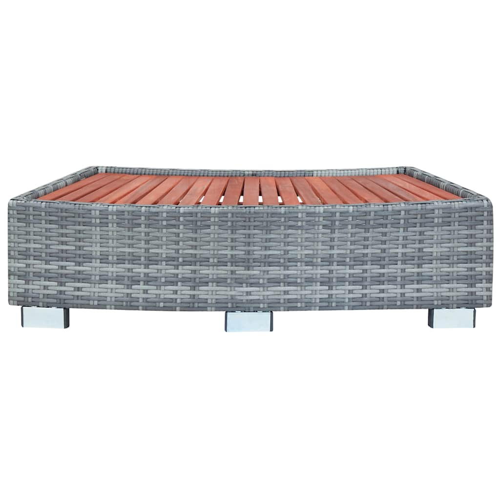 Scalino per Spa Grigio in Polyrattan 92x45x25 cm