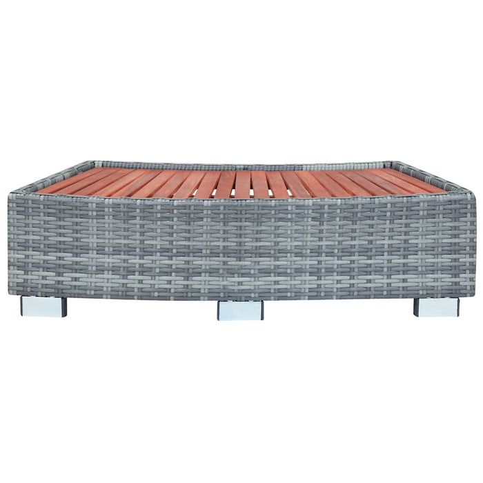 Scalino per Spa Grigio in Polyrattan 92x45x25 cm