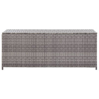 Cassetta portaoggetti da giardino grigia 150 x 50 x 60 cm resina intrecciata 02_0013086