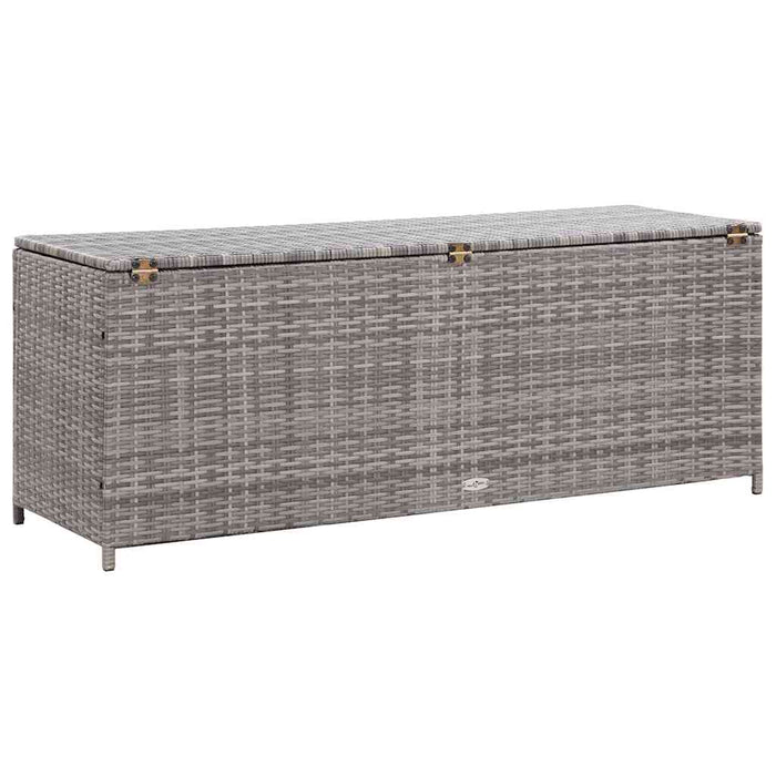 Baule da Giardino Grigio 150x50x60 cm in Polyrattan 46462