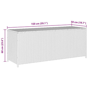 Baule da Giardino Grigio 150x50x60 cm in Polyrattan 46462