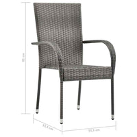 Sedie da Esterno Impilabili 2 pz Grigie in Polyrattan cod mxl 24701