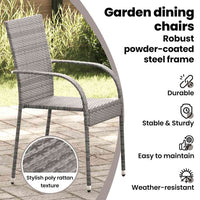 Sedie da Esterno Impilabili 2 pz Grigie in Polyrattan cod mxl 24701