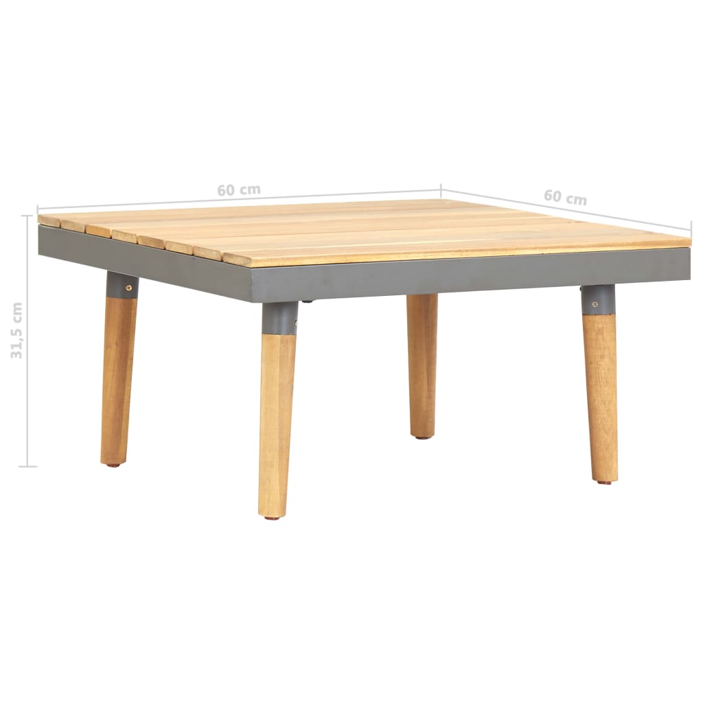 Tavolino per Giardino 60x60x31,5 cm Legno Massello di Acacia 46469