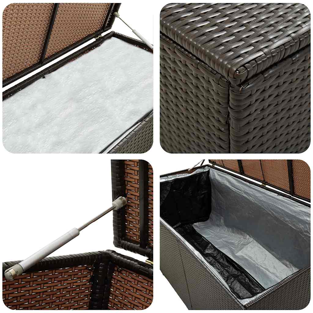 Baule da Giardino in Polyrattan 100x50x50 cm Marrone cod mxl 69639