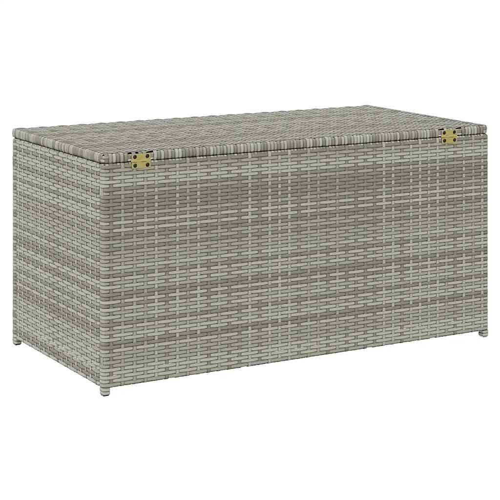 Baule da Giardino in Polyrattan 100x50x50 cm Grigio 46473