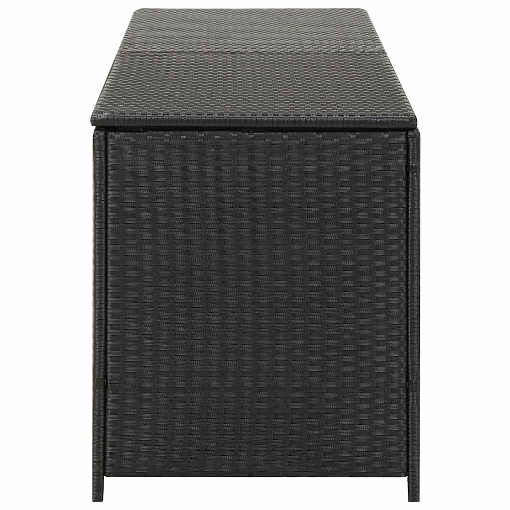 Baule da Giardino in Polyrattan 200x50x60 cm Nero 46474