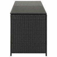 Baule da Giardino in Polyrattan 200x50x60 cm Nero 46474