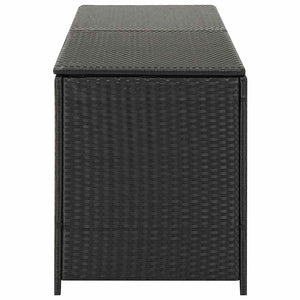 Baule da Giardino in Polyrattan 200x50x60 cm Nero 46474