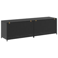 Baule da Giardino in Polyrattan 200x50x60 cm Nero 46474