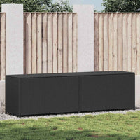 Baule da Giardino in Polyrattan 200x50x60 cm Nero 46474