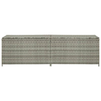 Baule da Giardino in Polyrattan 200x50x60 cm Grigio