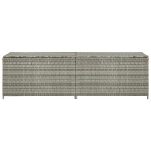 Baule da Giardino in Polyrattan 200x50x60 cm Grigio