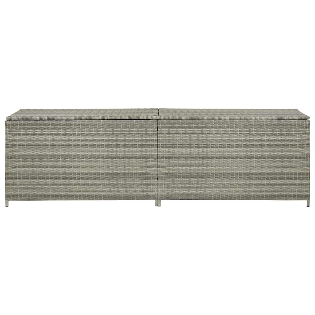 Baule da Giardino in Polyrattan 200x50x60 cm Grigio 46476