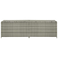 Baule da Giardino in Polyrattan 200x50x60 cm Grigio 46476