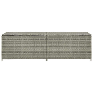 Baule da Giardino in Polyrattan 200x50x60 cm Grigio 46476