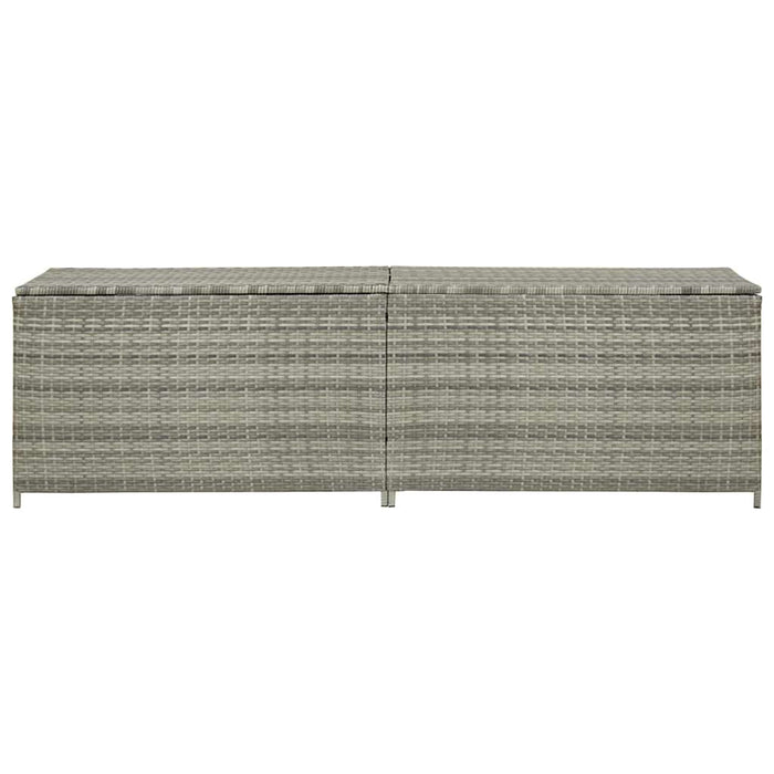 Baule da Giardino in Polyrattan 200x50x60 cm Grigio 46476