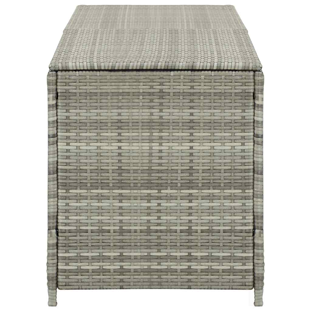 Baule da Giardino in Polyrattan 200x50x60 cm Grigio 46476