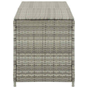 Baule da Giardino in Polyrattan 200x50x60 cm Grigio 46476