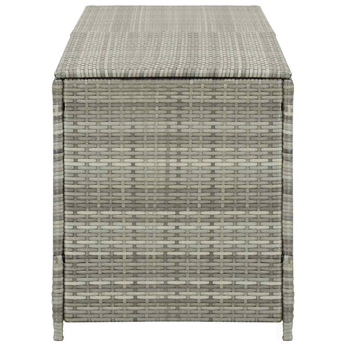 Baule da Giardino in Polyrattan 200x50x60 cm Grigio 46476