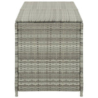 Baule da Giardino in Polyrattan 200x50x60 cm Grigio