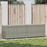 Baule da Giardino in Polyrattan 200x50x60 cm Grigio 46476