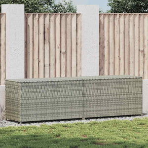 Baule da Giardino in Polyrattan 200x50x60 cm Grigio 46476