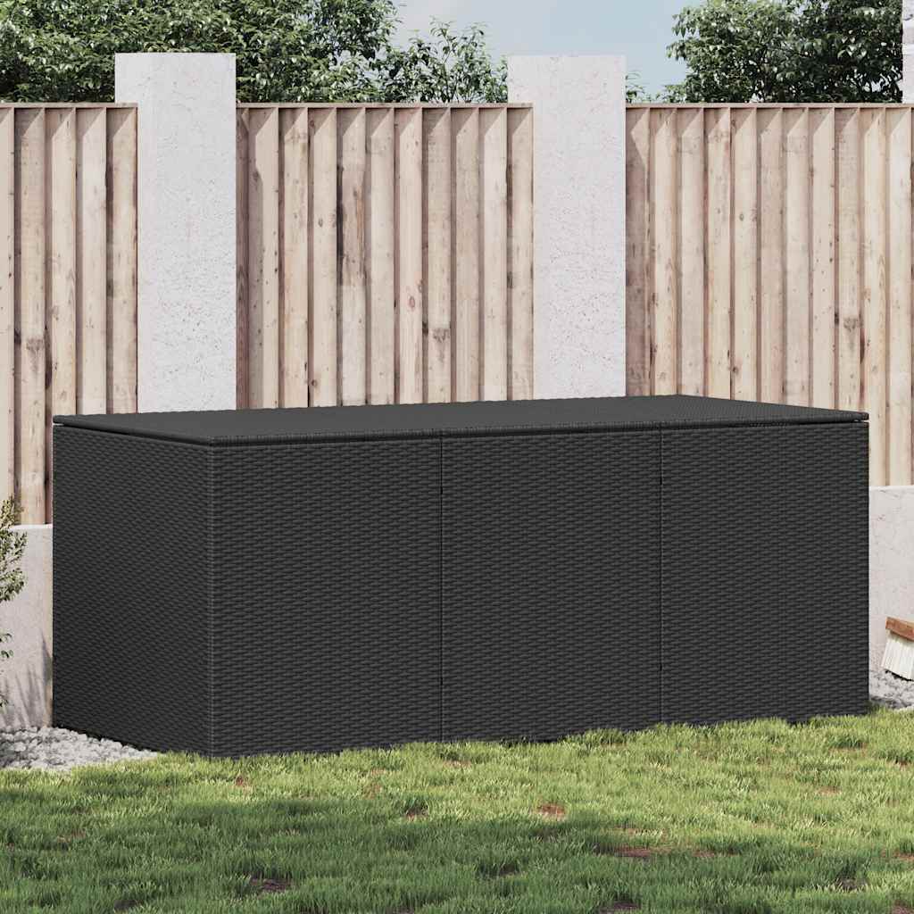 Baule da Giardino in Polyrattan 180x90x70 cm Nero 46477