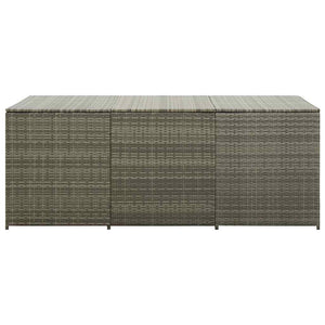 Baule da Giardino in Polyrattan 180x90x70 cm Grigio 46479