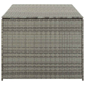 Baule da Giardino in Polyrattan 180x90x70 cm Grigio 46479