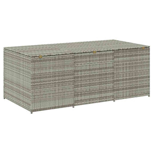 Baule da Giardino in Polyrattan 180x90x70 cm Grigio 46479