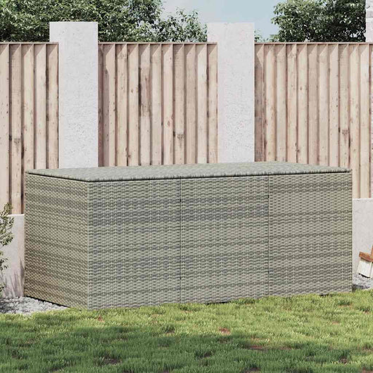 Baule da Giardino in Polyrattan 180x90x70 cm Grigio 46479