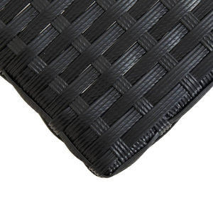 Panchina da Giardino 120 cm Nero Polyrattan e Massello d'Acacia 46488