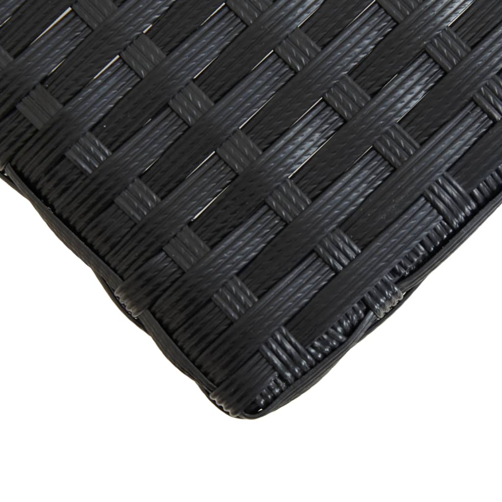 Panca da giardino arredo da giardino per esterni terrazza 120 cm resina intrecciata nera e legno di acacia 02_0011203