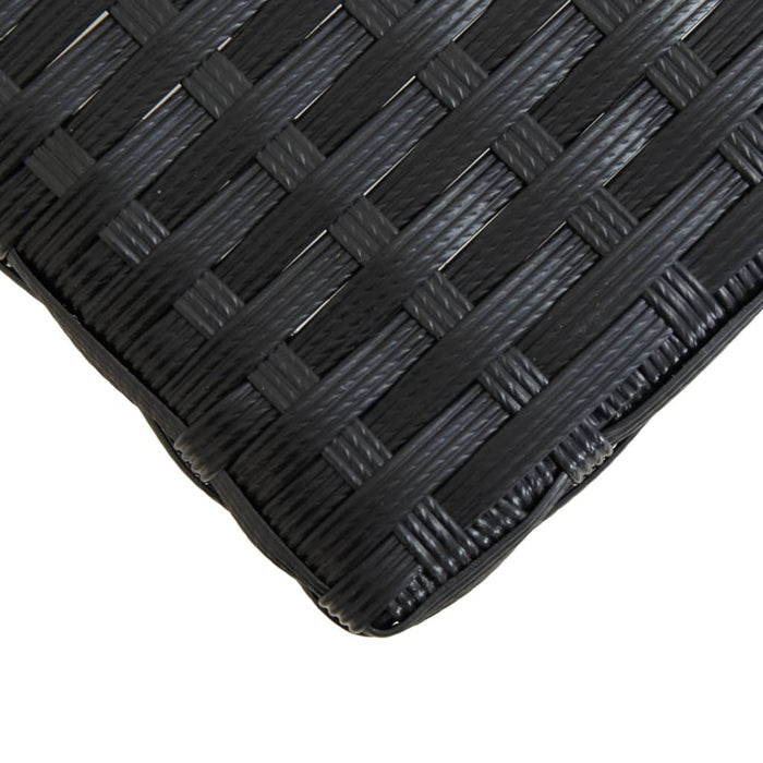 Panca da giardino arredo da giardino per esterni terrazza 120 cm resina intrecciata nera e legno di acacia 02_0011203