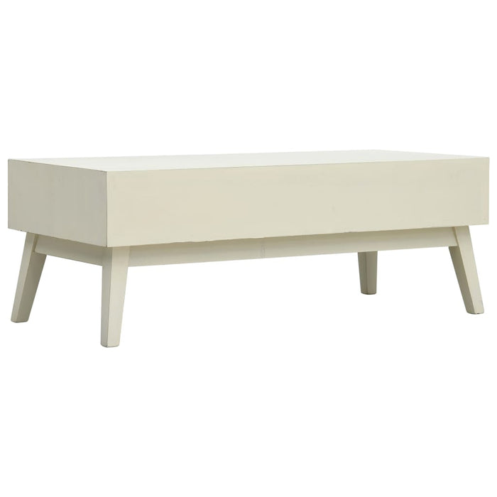 Tavolino Salotto 2 Cassetti Intagliati Grigio 110x50x40cm Legno 285751