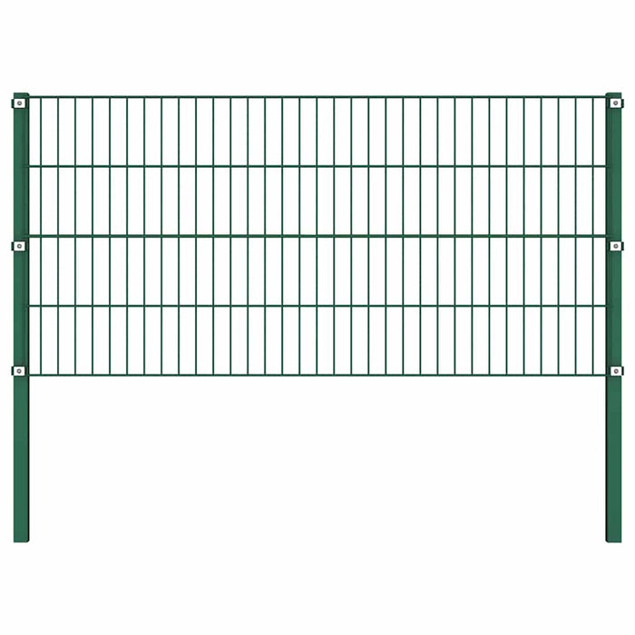 Pannello di Recinzione con Pali in Ferro 6,8x0,8 m Verde
