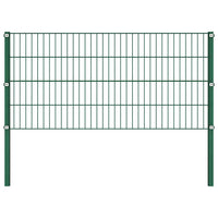 Pannello di Recinzione con Pali in Ferro 10,2x0,8 m m Verde