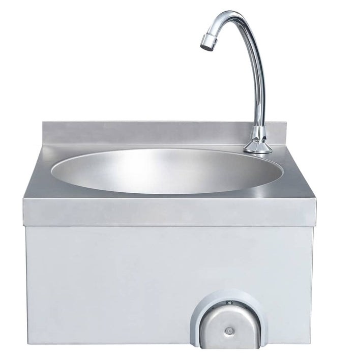 Lavandino-Lavabo con Rubinetto e Dispenser Sapone in Acciaio Inox 163815