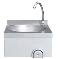 Lavello lavamani con rubinetto e dispenser sapone lavamani da appoggio mensa cucina officina 40 x 40 cm acciaio inox 02_0002445