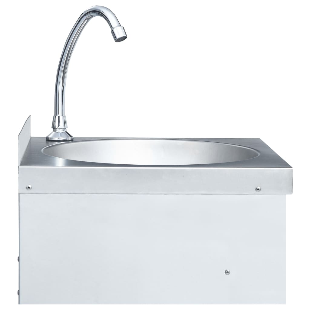 Lavandino-Lavabo con Rubinetto e Dispenser Sapone in Acciaio Inox 163815
