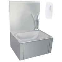 Lavello lavamani con rubinetto e dispenser sapone lavamani da appoggio mensa cucina officina 56 cm acciaio inox 02_0002446