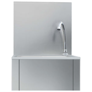 Lavandino con Rubinetto e Dispenser Sapone in Acciaio Inox 51114